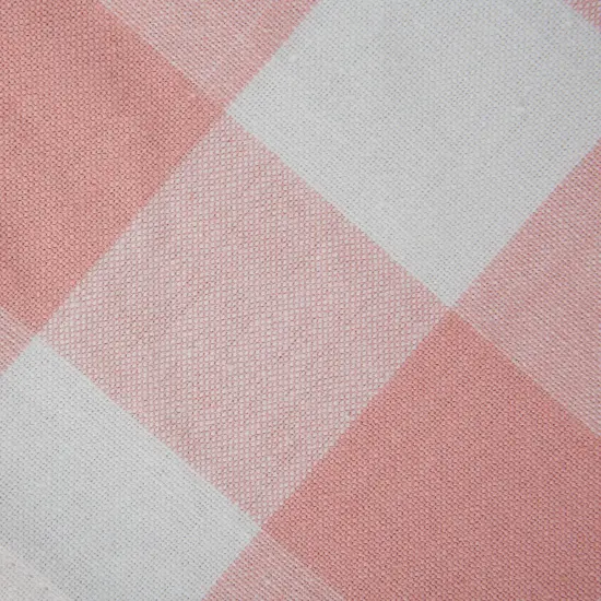 DII Pink Buffalo Check Table Topper 40x40 {2}