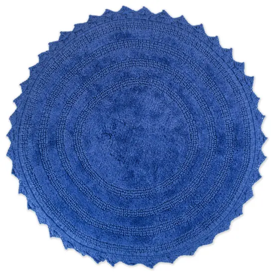 DII Cameo Blue Large Oval Crochet Bath Mat {1}