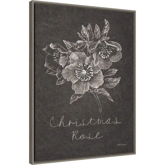 Black and White Chalkboard Christmas III by Beth Grove 23-in. W x 30-in. H. Canvas Wall Art Print Framed in Grey {1}
