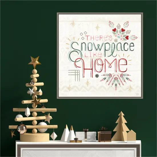 Winter Moment VIII by Dina June 22-in. W x 22-in. H. Canvas Wall Art Print Framed in Grey {4}