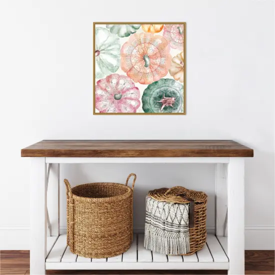 Harvest Touch III by Dina June 22-in. W x 22-in. H. Canvas Wall Art Print Framed in Gold {5}