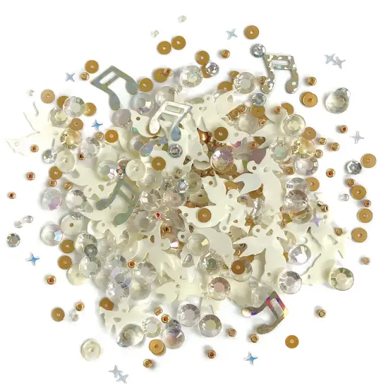 Buttons Galore Sparkletz&reg; Embellishment Bundle, Iridescent Diamonds, Half Pearls, Sequins & Seed Beads Winter - 40 Grams {5}