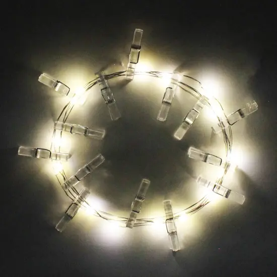 Perfect Holiday Photo Clip Silver Copper String Light - 15 LED {2}