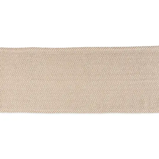 DII French Blue Chevron Handloom Table Runner {2}