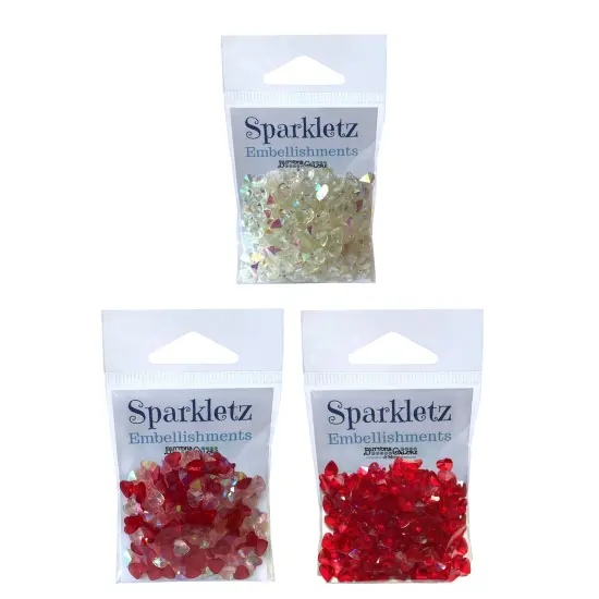 Buttons Galore Sparkletz&reg; Embellishments Bundle, Iridescent Diamonds, Hearts -18 Grams {1}