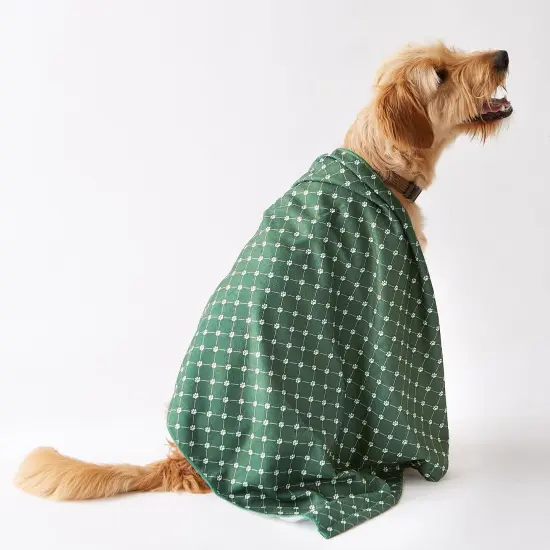 DII Hunter Green Printed Trellis Paw Pet Towel {4}