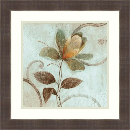 Floral Souvenir 1 by Okre Wood Framed Wall Art Print 18 in. W x 18 in. H {1}