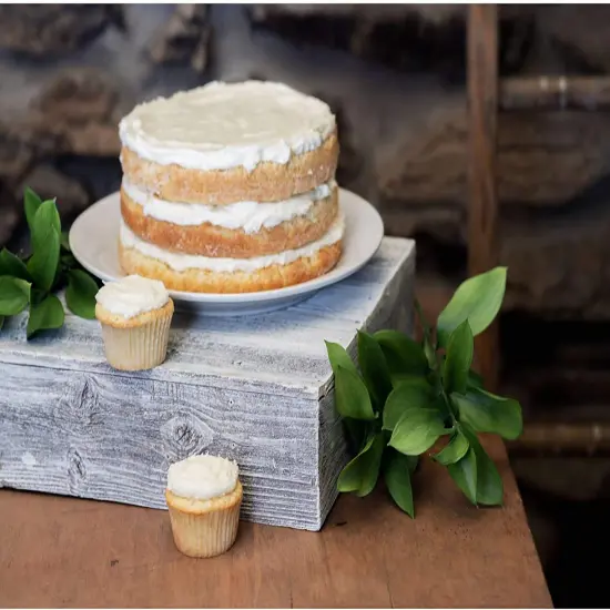 Rustic Farmhouse Decorative 15 in. x 15 in. Solid Reclaimed Wooden Display Riser/Stand White {6}