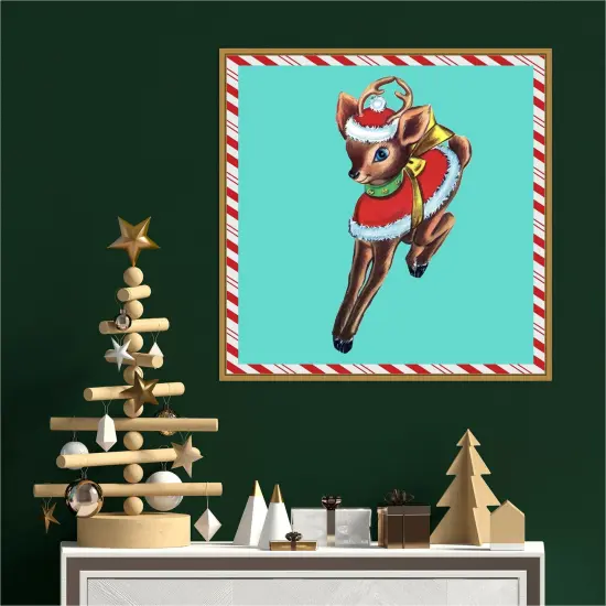 1955 Christmas III by Alicia Ludwig 22-in. W x 22-in. H. Canvas Wall Art Print Framed in Gold {4}