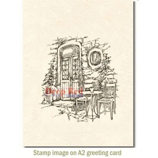 Deep Red Stamps Dining Alfresco Rubber Stamp 3 x 3.2inches {3}
