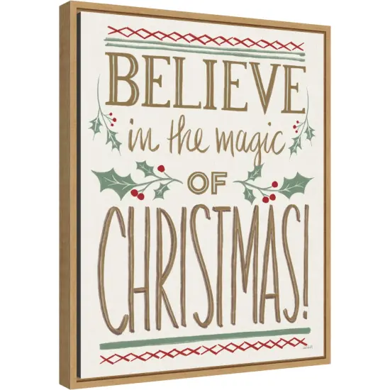 Believe in the Magic of Christmas by Anne Tavoletti 16-in. W x 20-in. H. Canvas Wall Art Print Framed in Natural {1}