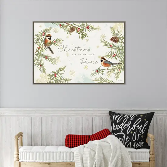 Christmas Tradition I by Katie Pertiet 33-in. W x 23-in. H. Canvas Wall Art Print Framed in Grey {5}