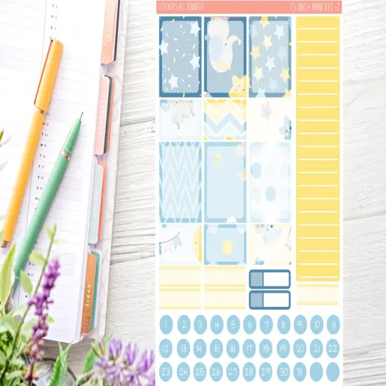 Baby Elephant Planner Sticker Kit (for 7x9 vertical planners)… {4}