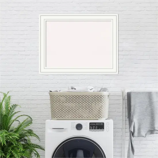 Cork Board, Craftsman White Wood Frame - Bulletin Board, Organization Board, Pin Board White Cork {5}