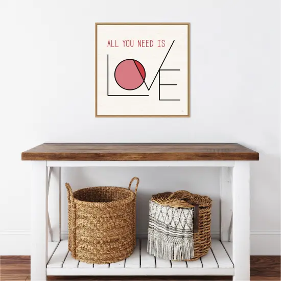 Love Letters I by Jess Aiken 22-in. W x 22-in. H. Canvas Wall Art Print Framed in Natural {5}