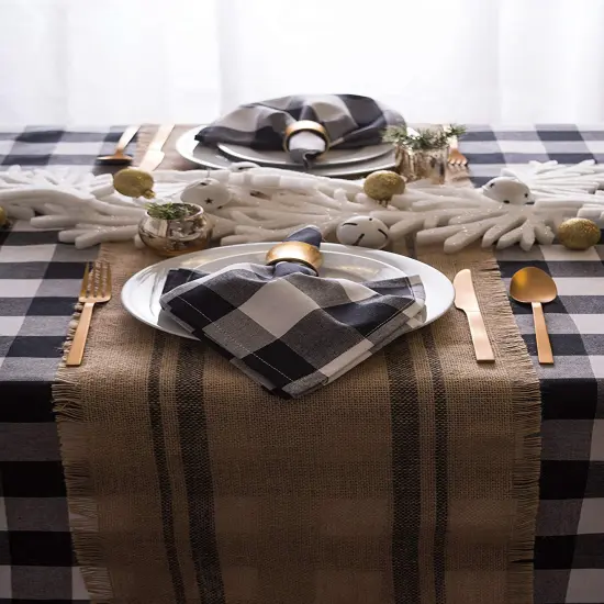 DII Mineral Double Border Burlap Table Runner {2}