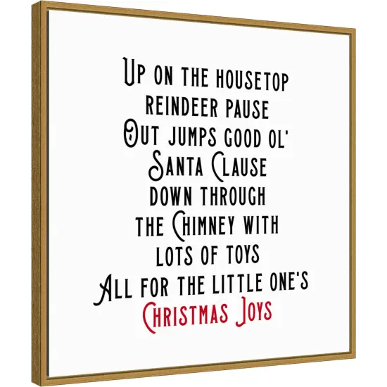 Up on the House Top by Amanti Art Portfolio 22-in. W x 22-in. H. Canvas Wall Art Print Framed in Gold {1}