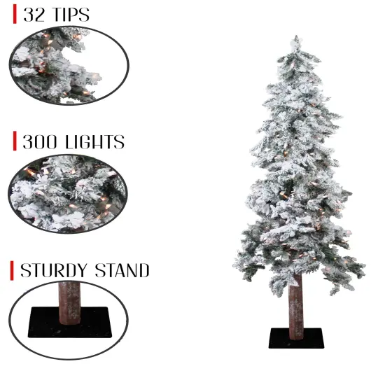 Perfect Holiday Pre-lit Natural Alpine Tree With Square Metal Base {2}