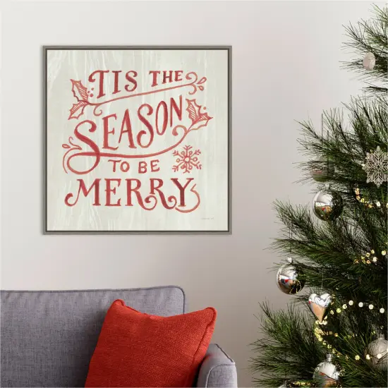 White and Bright Christmas II by Danhui Nai Canvas Wall Art Print Framed Grey {5}
