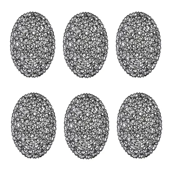 DII Black Woven Paper Round Placemat (Set of 6) {1}