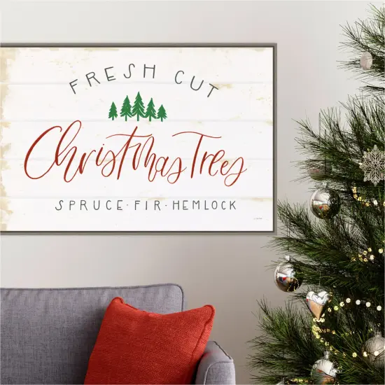 Christmas Farm V by James Wiens 33-in. W x 23-in. H. Canvas Wall Art Print Framed in Grey {4}