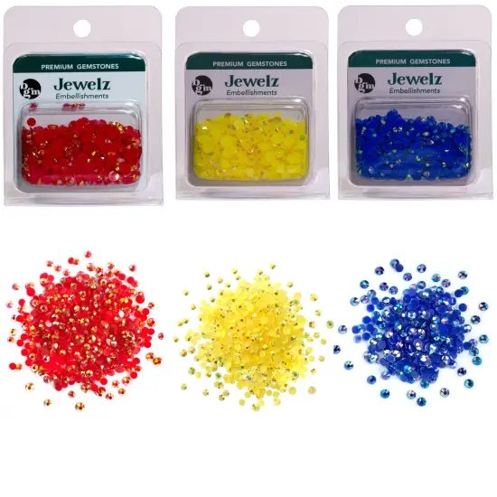 Buttons Galore and More Flat Back Jewelz Bundle in Primary Iridescent Colors - Over 2000 Gems {1}