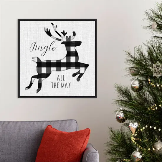 Winter Wonder I by Hartworks Studio 22-in. W x 22-in. H. Canvas Wall Art Print Framed in Black {5}