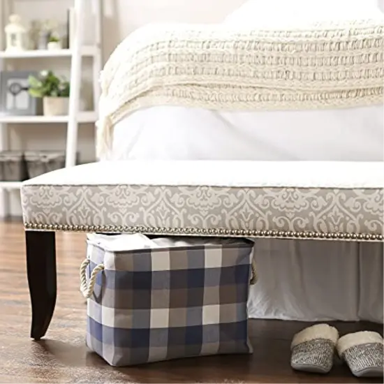 DII Polyester Bin Tri Color French Blue Rectangle Medium 16"x10"x12" {4}