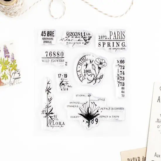 Spring Vintage Small Clear Stamps 4x4 inch by Wintertime Crafts {2}