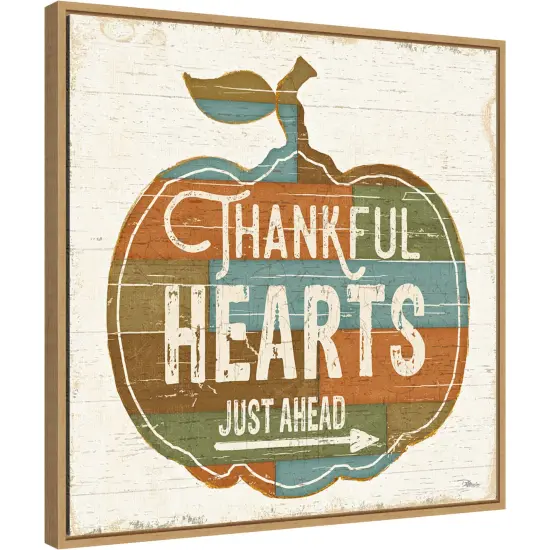 Harvest Signs I by Pela Studio 22-in. W x 22-in. H. Canvas Wall Art Print Framed in Natural {1}