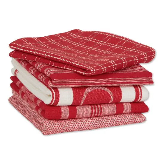 DII Asst Red Foodie Dishtowel And Dishcloth 5 Piece {3}