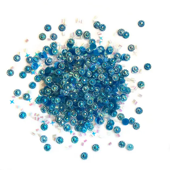 Buttons Galore Doo Dadz Embellishments, Flat Back Crystal Diamond Gems & Iridescent Sprinkles &ndash; Rainbow {6}