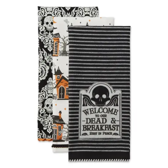 DII Asst Haunted Hallow Embellished Dishtowel (Set Of 3) {2}