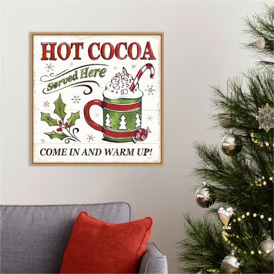 Christmas Treats IV by Anne Tavoletti 22-in. W x 22-in. H. Canvas Wall Art Print Framed in Natural {5}
