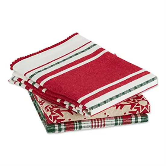 DII Asst Scandinavian Snowflakes Dishtowel (Set of 3) {3}