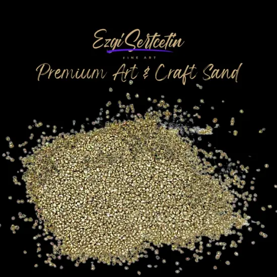 Premium Art Sand|Craft Sand|Unique Metallic-Neon Colors|Excellent Quartz Sand|10 oz|Excellent for Artwork|DIY|Sand Painting|Wedding Decoration|Vaze Filling|Ezgi Sertcetin Extreme gold {1}