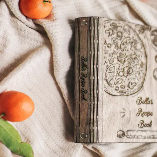 Recipe Book Binder, Custom Cookbook, Wooden Gifts for Her Anniversary, Father's Day Gift by Enjoy The Wood {1}
