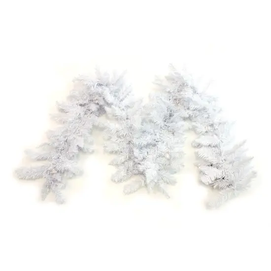 Perfect Holiday 9ft Pre-Lit White Garland {1}