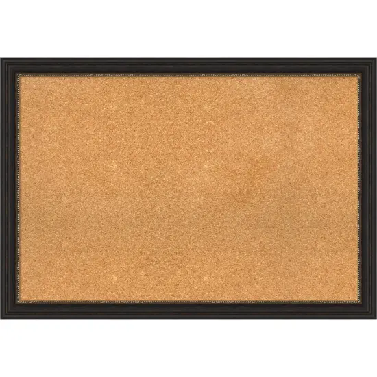 Cork Board, Accent Bronze Narrow Frame - Bulletin Board, Organization Board, Pin Board {1}
