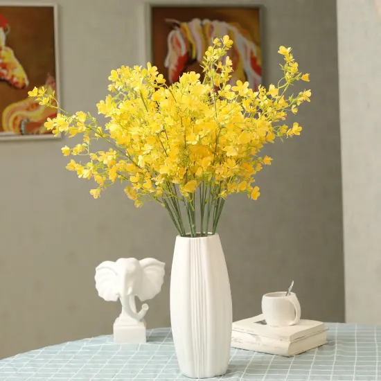 Grand Verde Forget-Me-Not Tall Artificial Flowers 29&rdquo; Long Stems Real-Touch Faux Bouquet, 5pcs Bundle Yellow {6}