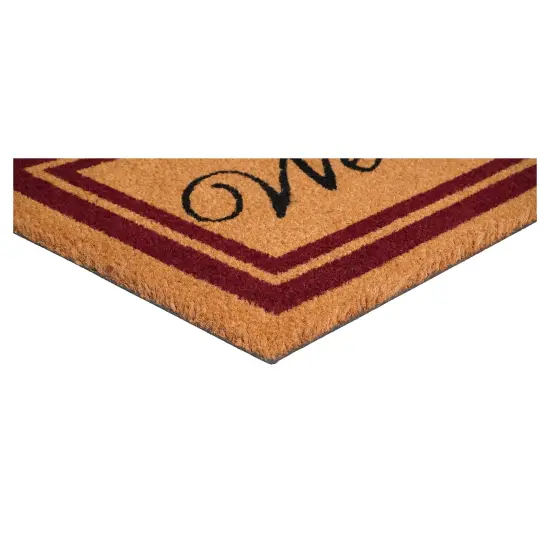 152991830WELC Burgundy Border Welcome Doormat {5}