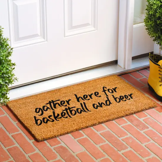 Gather Here for Basketball and Beer Doormat {3}