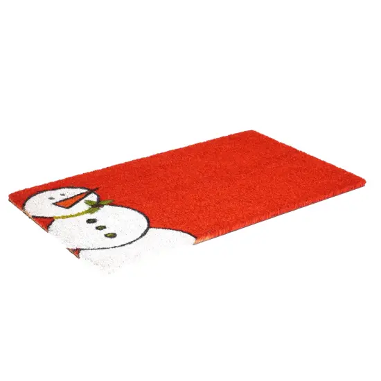 Red Winter Snowman Doormat {5}