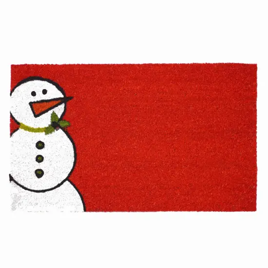 Red Winter Snowman Doormat {1}