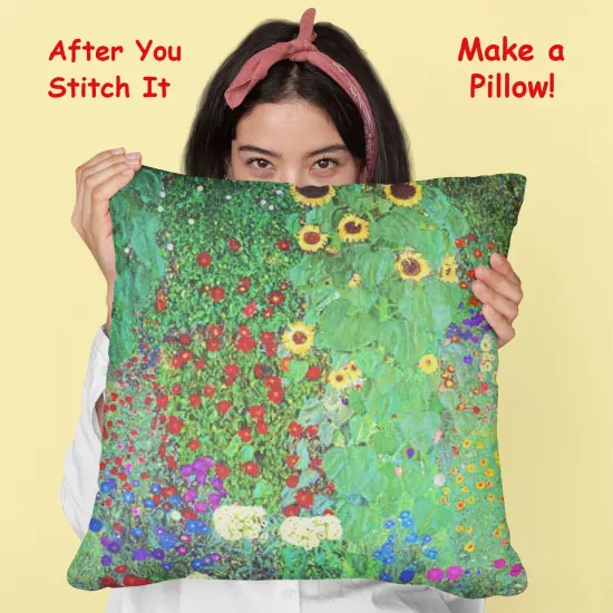 Symbolist Gustav Klimt Garden Sunflowers Counted Cross Stitch Chart Pattern {3}