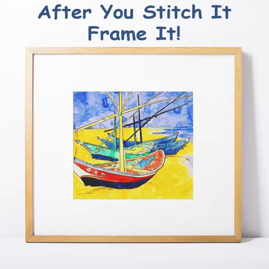 Originals Originals Vincent Van Gogh Boats on the Beach Counted Cross Stitch Pattern {4}