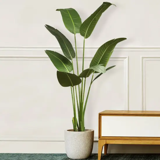 Bird of Paradise Artificial Plant - Fake Plants Tall, Tall Plants for Living Room Decor, Artificial Plants Indoor - Faux Plants Indoor Tall, Tall Fake Plants Indoor, Banana Tree, Banana Plant (5 FEET) {2}