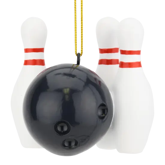 Bowling Ball and Pins Christmas Ornaments {1}