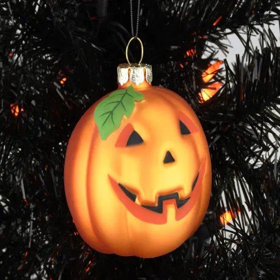 Tree Buddees Pumpkin Glass Bulb Jack-o'-lantern Halloween Ornament {5}