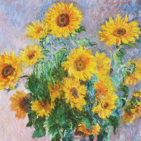 Sunflowers inspired by Claude Monet's Impressionist painting Counted Cross Stitch Pattern {2}